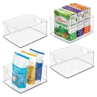 iDesign Pantry Organizer Bins with Handles - Storage Bins for Cabinets or Fridge - Set of 4 - Clear at Nordstrom