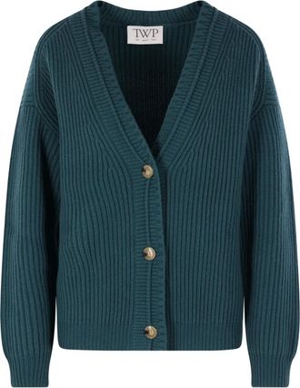 TWP ribbed button cardigan - Groen