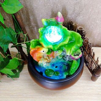 OEM Fuente De Escritorio En Miniatura, Pez De La Suerte Feng Shui (12 Cm, Blanco)