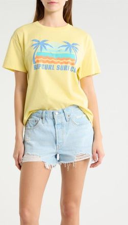 Rip Curl Malibu Relaxed Graphic T-Shirt in Lemon at Nordstrom, Size Xx-Small