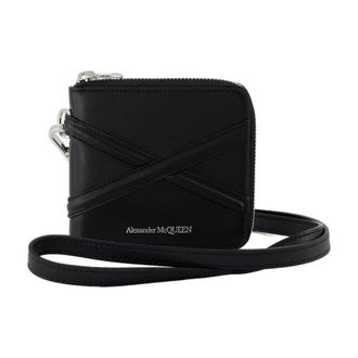 Alexander McQueen Rei&szlig;verschluss um Billfold Wallet Alexander McQueen schwarzes Leder