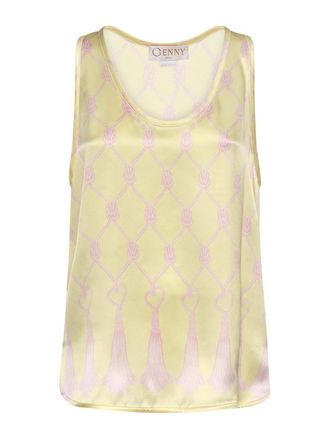 Genny Silk Top With Tassel Print