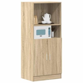 Berkfield Home Kitchen Cabinet Sonoma Oak 57x41.5x131.5 cm Engineered Wood in Light Tan