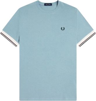 Fred Perry Twin Tipped Cuff T-Shirt - Heren - T-shirts - Blauw - M - Katoen - Tops