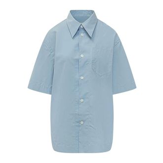 Ami Short Sleeve Shirts, male, Blue, Size: XS Short Sleeve Shirt