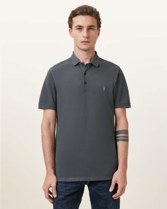 AllSaints Mens Cotton Reform Short Sleeve Polo Shirt, Size: XXL