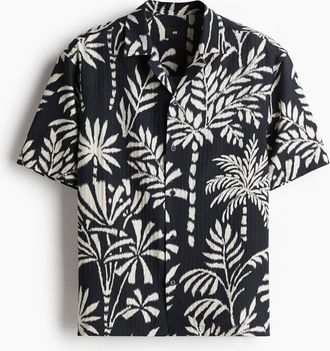 H&M Freizeithemd in Regular Fit - Schwarz