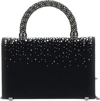 Roger Vivier Mini Flower Jewel Envelope - Dames - Mini tas - Zwart - ONE Size - Leer - Tassen