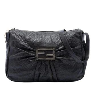 Fendi Pre-owned Cross Body Bags, female, Black, Size: ONE SIZE Pre-owned Leather Crossbody Bag