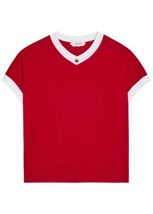 Versace Vintage Cropped Stretch-cotton T-shirt - Red - 48 (UK16 / XL)