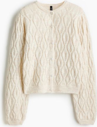 H&M Cardigan in Pointellestrick - Beige