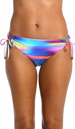 La Blanca Sunset Shores Side Tie Hipster Bikini Swimsuit Bottoms In Multi Brights