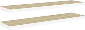 vidaXL Vidaxl - Estante flotante pared 2 uds mdf roble y blanco 120x23,5x3,8 cm