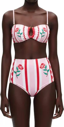Jessie Zhao Jungle Rose Reversible Bikini Bottom In Multi