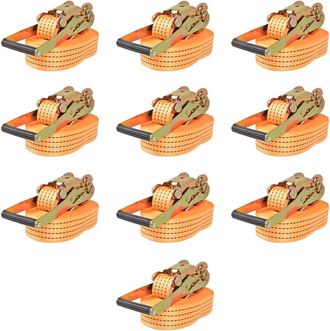 vidaXL Vidaxl - Correas De Sujeci&oacute;n De Trinquete 10 Uds 2 T 8mx50mm Naranja