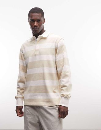 The North Face U - Felpa stile rugby bianco duna/pietra del deserto