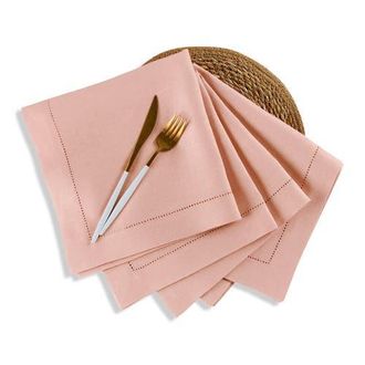 Solino Home Linen Dinner Napkins - Medium Weight Hemstitch, 20 x 20 in Misty Pink at Nordstrom, Size Large