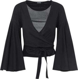 Jacquemus Wikkelblouse - Dames - Blouses - Zwart - XS - Katoen - Overhemden