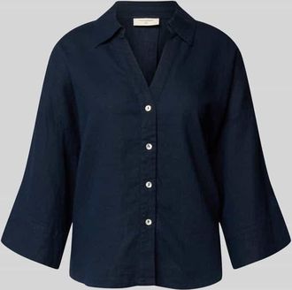 Freequent Boxy Fit Bluse mit V-Ausschnitt Modell Lava in Marine, Gr&ouml;&szlig;e XXL