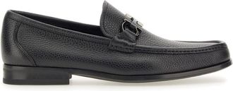 Ferragamo Black Textured Loafers