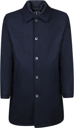 Herno Visgraatjas met Afneembare Bib - Heren - Mantel - Blauw - M - Wol - Jassen