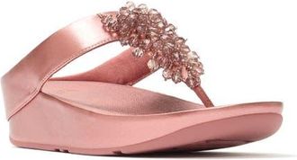 FitFlop Rumba Iridescen Bead Toe-Post in Metallic Rust Rose at Nordstrom, Size 10