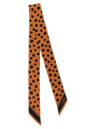 Valentino Garavani Brown Black Polka Dot Bandana Scarf