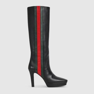 Gucci Womens Galleria Boot, Black, Leather