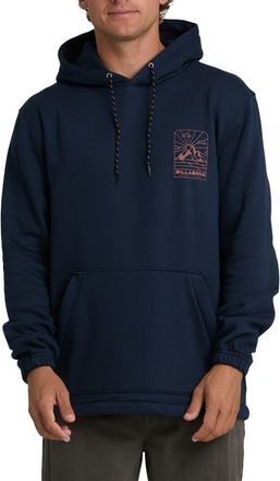Billabong Compass Fleece Graphic Hoodie in Navy at Nordstrom, Size Xx-Large