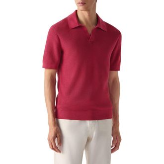 Ermenegildo Zegna Premium Cotton Polo Shirt in Dark Pink at Nordstrom, Size 46 Us