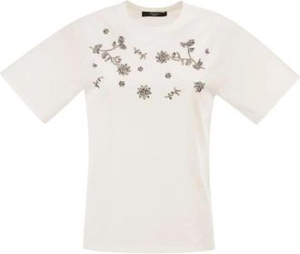 Max Mara Wkdfeltre - Dames - T-shirts - Wit - S - Katoen - Tops