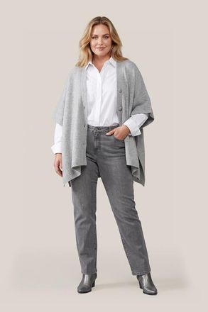 Mart Visser Ayla Lurex Poncho Grijs / Zilver Maxi