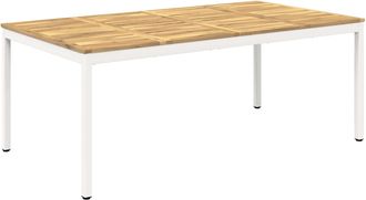 vidaXL Mesa De Cena De Jard&iacute;n Blanco 196 X 100,5 X 75 Cm Vidaxl