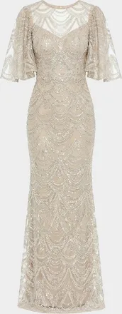 Mac Duggal Sequin-Embellished Column Gown