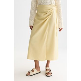 Scotch & Soda Linen Blend Wrap Maxi Skirt in Parsnip at Nordstrom, Size X-Large