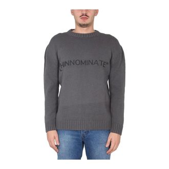 Hinnominate Jersey de punto con cuello redondo y logo - Knitwear - Hombre - Gris - M