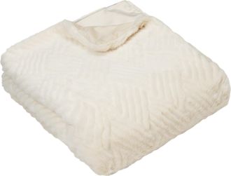 Riva Paoletti Sonnet Cut Faux Fur Throw - Ecru - Size 130 cm x 180 cm