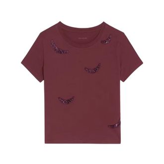 Zadig&Voltaire Dames, Tops, Paars, Maat: XS Katoen