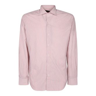 Dell'Oglio Casual Shirts, male, Pink, Size: 2XL Long sleeve shirt featuring a
