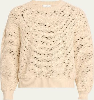 Frame Denim Mens Crochet Cotton Crewneck Sweater