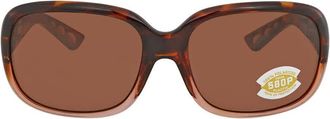 Costa GANNET Copper Polarized Rectangular Ladies Sunglasses GNT 120 OCP 58
