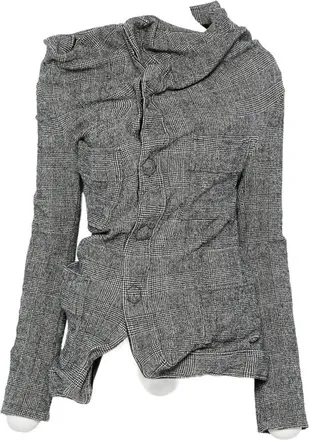 Junya Watanabe Check-pattern Draped Jacket