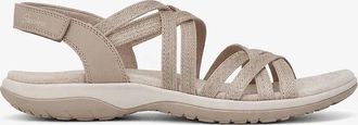 Skechers Womens Skechers REGGAE SLIM - SUMMER GETAWAY Womens Cross Strap Sandals Taupe - Cream - Size: 9