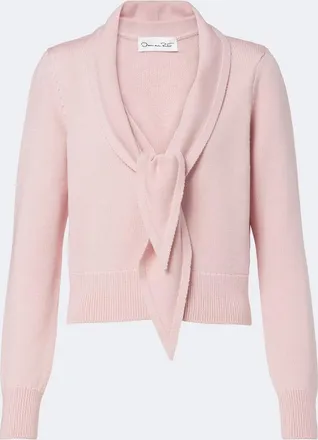 Oscar De La Renta Tie-neck virgin wool cardigan