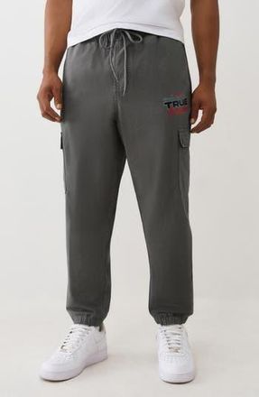 True Religion Cotton Ripstop Cargo Drawstring Joggers in Granite Grey at Nordstrom Rack, Size X-Large