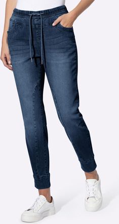 Heine 7/8-Hose HEINE, Damen, Gr. 34, Normalgr&ouml;ssen, dunkelblau, 99% Baumwolle, 1% Elasthan, unifarben, Hosen 7/8-Hose