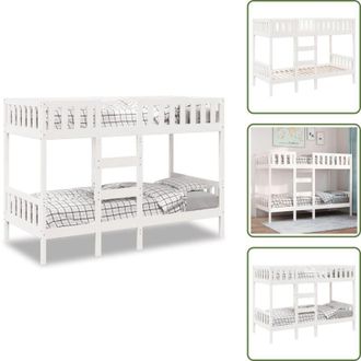 vidaXL Letto a castello salvaspazio - vidaXL Letto a Castello Bianco 90x190 cm in Legno Massello di Pino - Letto a castello per bambini