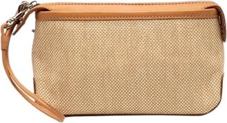Burberry Pre-owned Clutches, female, Beige, Size: ONE SIZE Pre-owned Leather Clutch