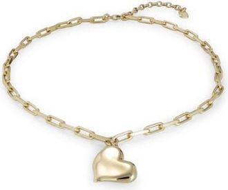 UNOde50 Medium Heart Link Necklace in Gold at Nordstrom