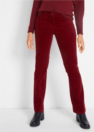 Bonprix Cordhose BONPRIX Stretch-Cordhose, Bootcut, Damen, Gr. 42, N-Gr, rot (kastanienrot), Cord, Obermaterial: 98% Baumwolle, 2% Elasthan, unifarben, regula